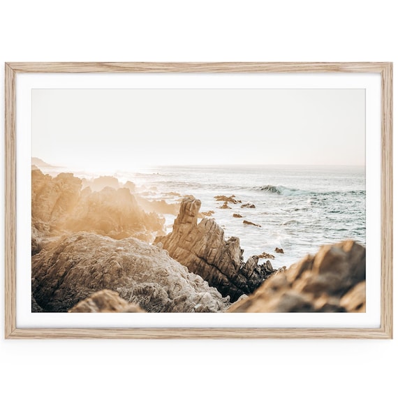 Muted Sunset Seascape Photo: Coastal Beach House Art