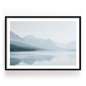 Arte mural del lago Tahoe: impresión de un lago de montaña neutro, fotografía moderna minimalista imagen 10
