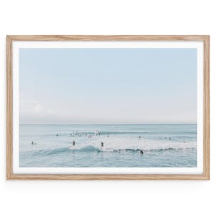 Minimalist Surf Print, Aerial Surfing Wall Art, Coastal Beach Photography, Fine Art Ocean Print, California Surf Decor