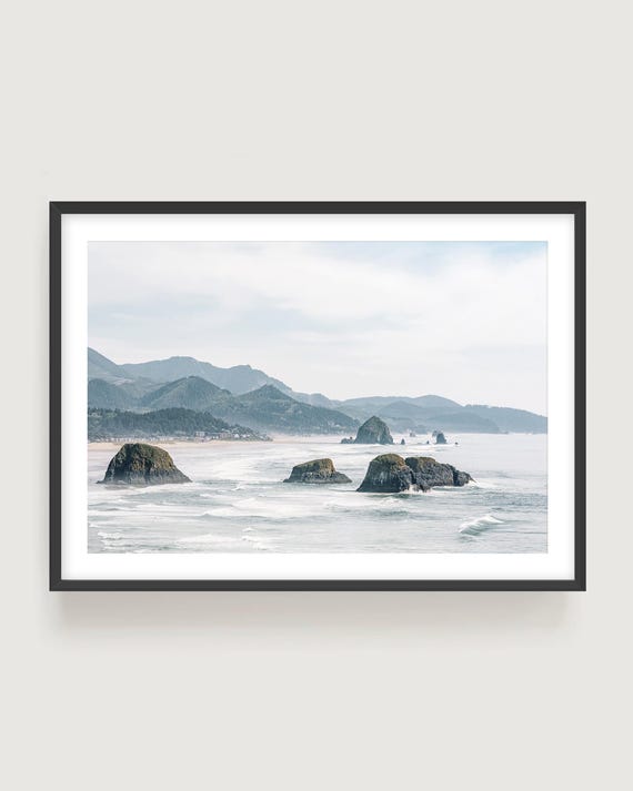 Oregon Coast Wall Art - Muted Seascape Photography Print