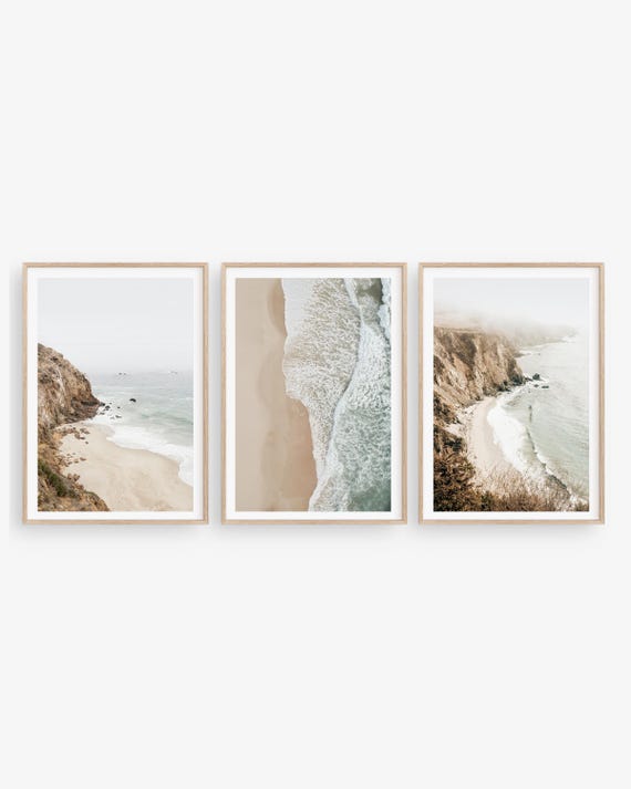Big Sur Coastal Photography Prints - California Ocean Gallery Wall Art Set