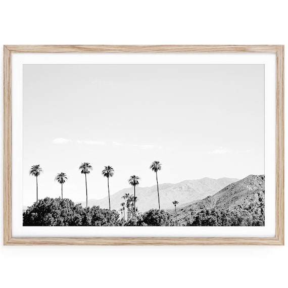 Palm Springs Mountains Wall Art: Black and White California Photography Print