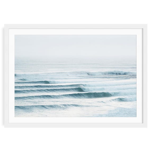 Blue Ocean Waves Print: Coastal Seascape Photography, Minimalist Art