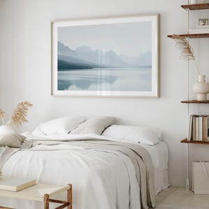 Arte mural del lago Tahoe: impresión de un lago de montaña neutro, fotografía moderna minimalista imagen 7