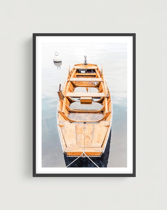 Wooden Rowboat Wall Art - Minimalist Nautical Photography Print