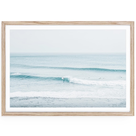 Soft Blue Ocean Waves Fine Art Print, Coastal Photography, Framed or Unframed Wall Art