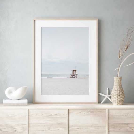 Newport Beach Lifeguard Tower Print, California Coastal Fine Art Photography, Framed or Unframed