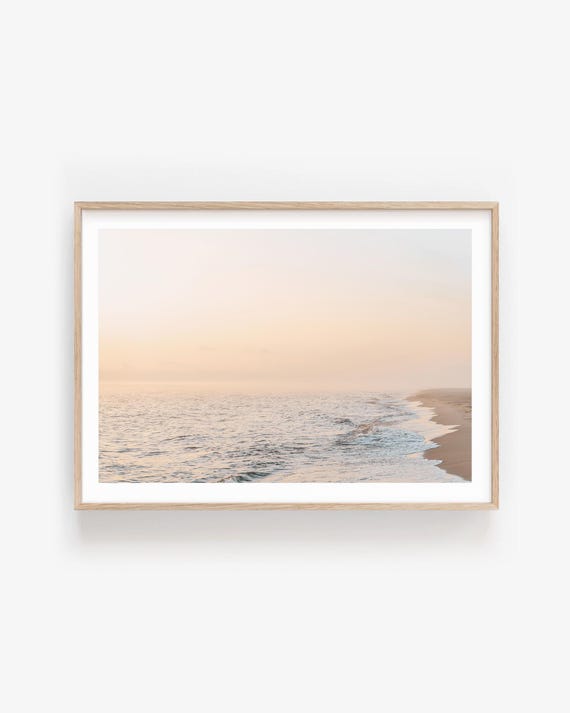 Pastel Beach Fine Art Print, Coastal Photography Wall Art, Framed or Unframed Sunset Seascape