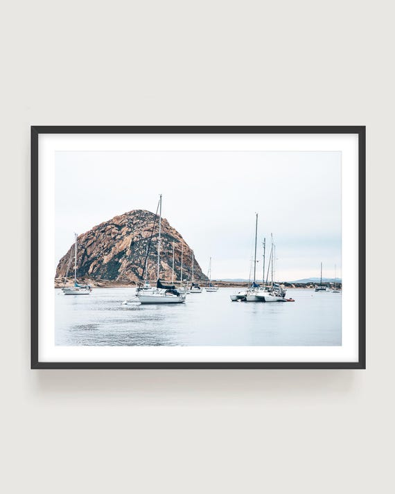 Nautical Morro Bay Wall Art Print - Soft Neutral Coastal California Fine Art Photography