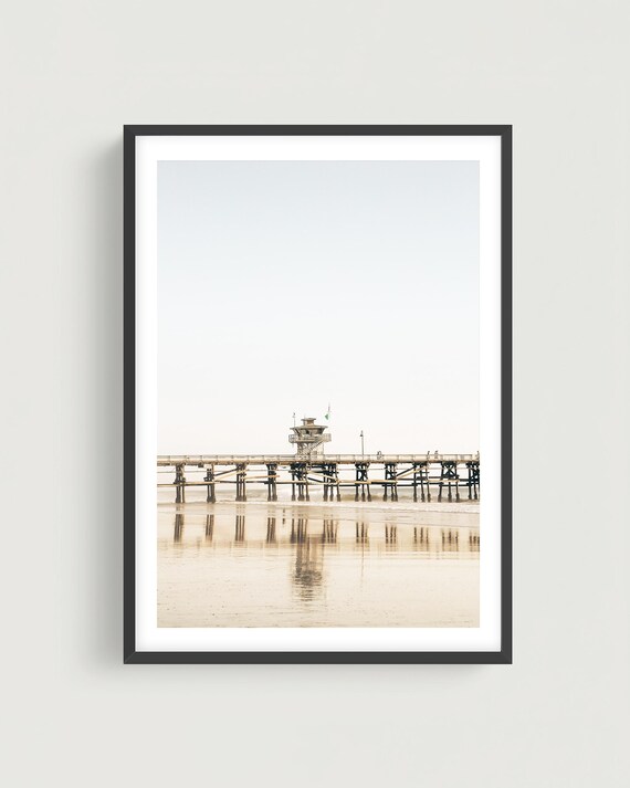 San Clemente Pier Fine Art Print - Coastal Wall Art, Neutral Beach Photography
