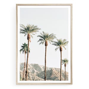 Stampa artistica con paesaggio bohémien di Palm Springs - Arte murale bohémien con palme, fotografia con o senza cornice, decorazione naturale retrò e minimalista