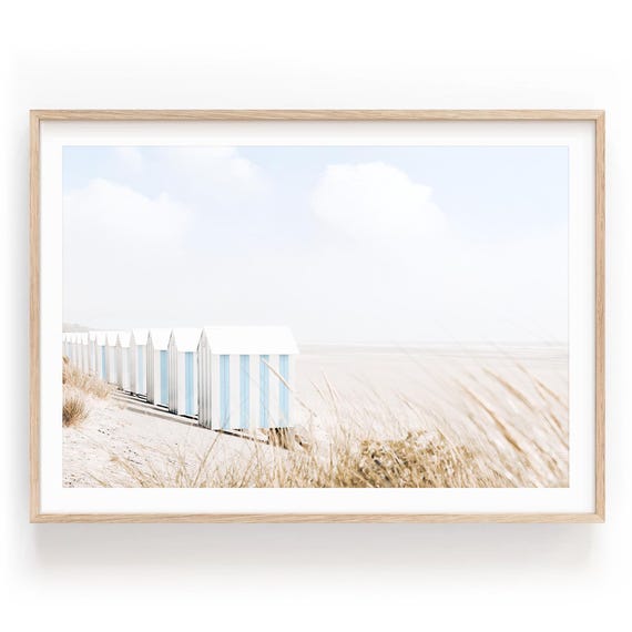 Beach Huts Fine Art Print: Neutral Coastal Photography