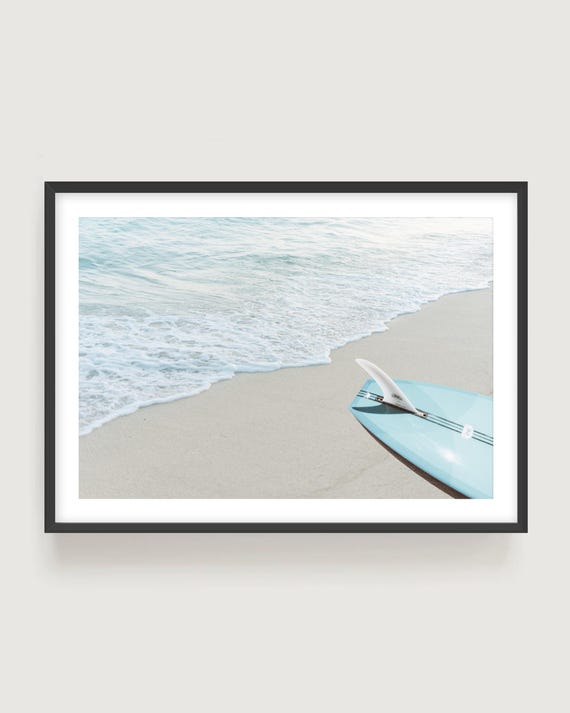 Surfboard Fine Art Print - Beachy Coastal Photography, Framed or Unframed Wall Art