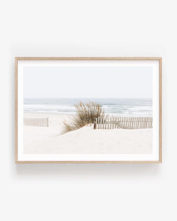 Coastal Sand Dunes Print, Minimalist Beach Wall Art, Framed or Unframed Seaside Photography