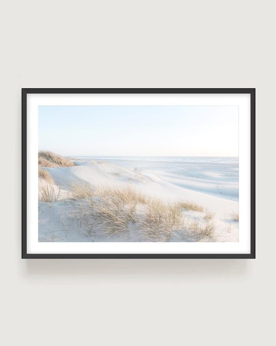 Beach Grass Photography Print - Neutral Minimalist Coastal Wall Art