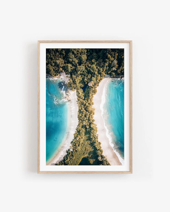 Beach Wall Art – Aerial Coastal Print, Tropical Costa Rica Photography