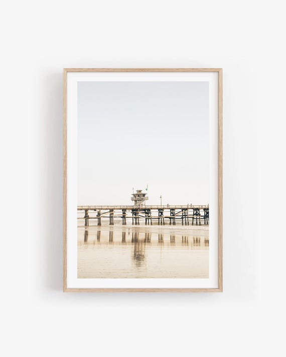 San Clemente Pier Fine Art Print - Coastal Wall Art, Neutral Beach Photography