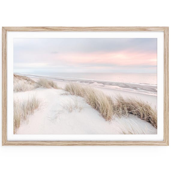 Soft Beach Sunset Fine Art Print, Coastal Grandmother Framed or Unframed Wall Art