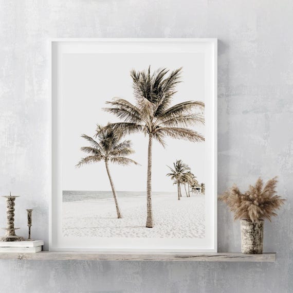 Tropical Beach Palms Fine Art Photography Print: Coastal Wall Decor