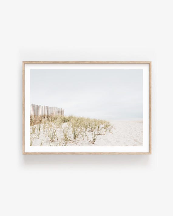 Coastal Dunes Fine Art Print, Beige Neutral Beach Photography, Framed or Unframed Wall Art
