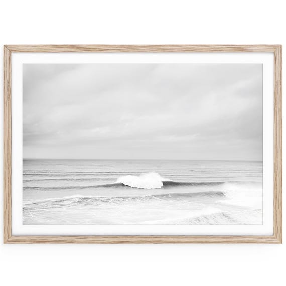 Black and White Fine Art Ocean Print, Minimalist Coastal Photography, Framed or Unframed