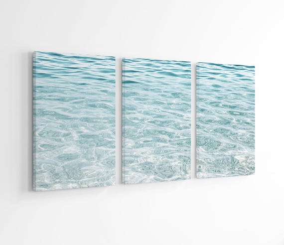 Ocean Waves Canvas Print Triptych: Coastal Wall Art, Framed/Unframed
