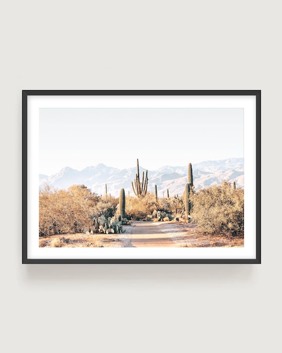 Boho Saguaro Cactus Print: Arizona Desert Landscape Photography