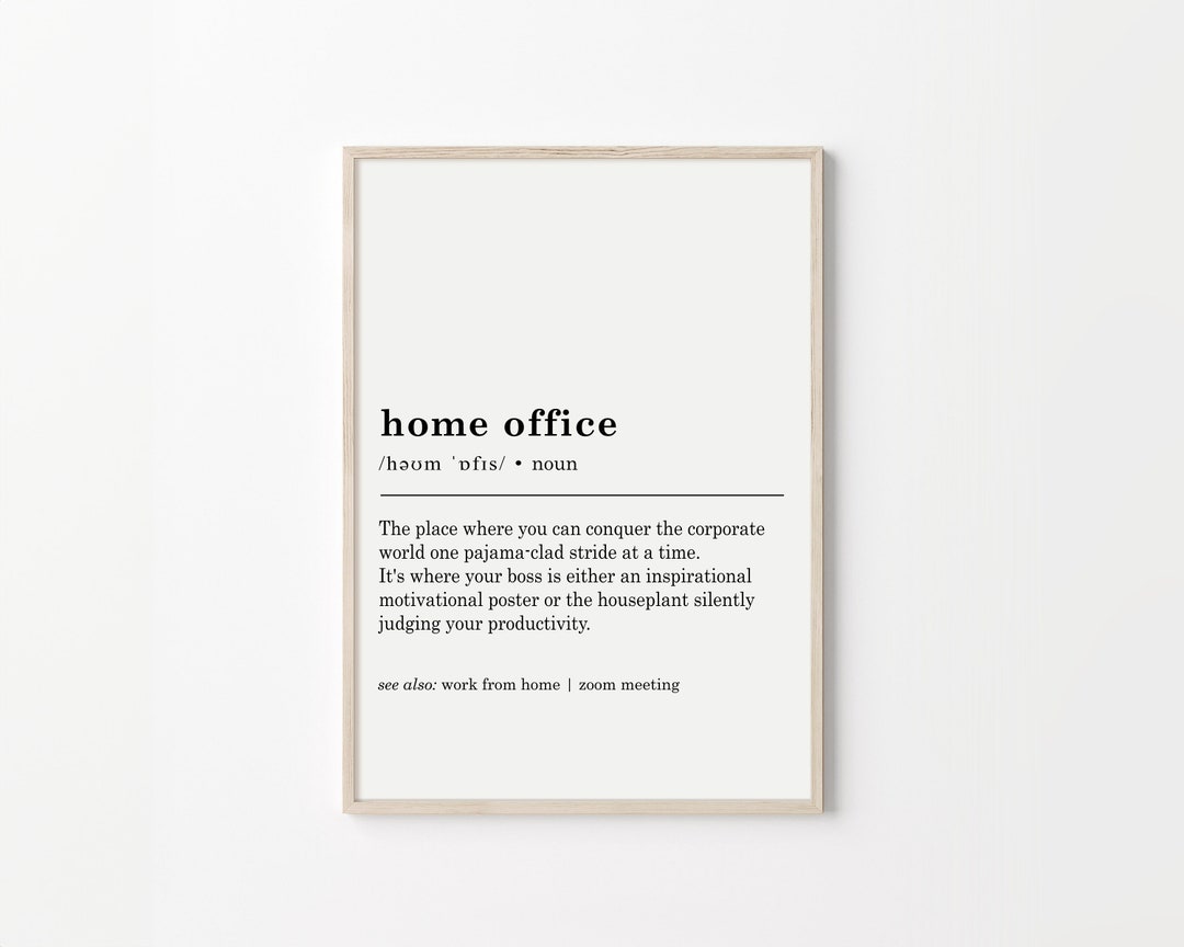 Funny Office Wall Art Printable / Home Office Definition Print / Work