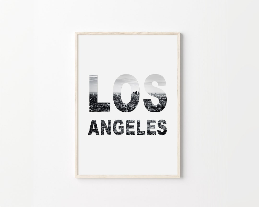 Los Angeles Printable Art / Modern Black and White Poster - Etsy