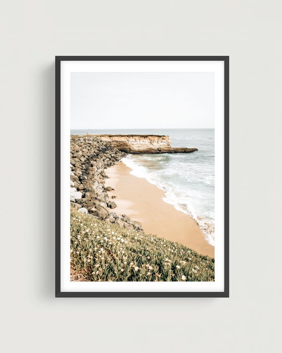 Santa Cruz Coastal Wall Art - Neutral Beach Photography Print