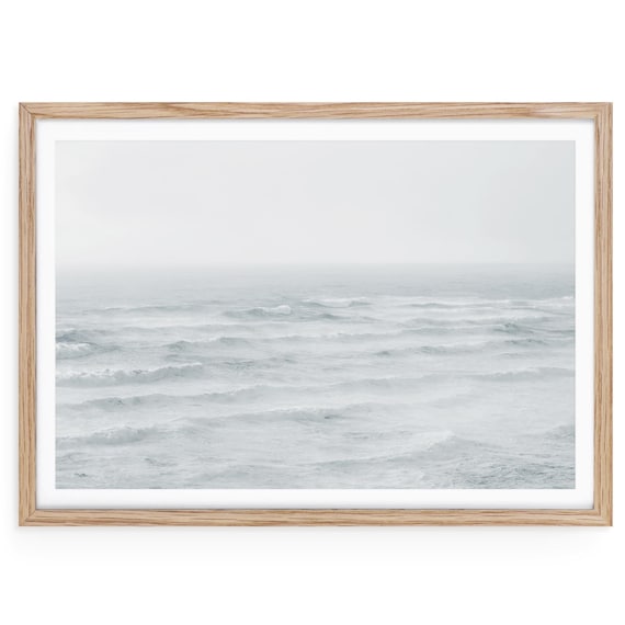 Muted Ocean Print: Minimalist Coastal Fine Art (Framed or Unframed)