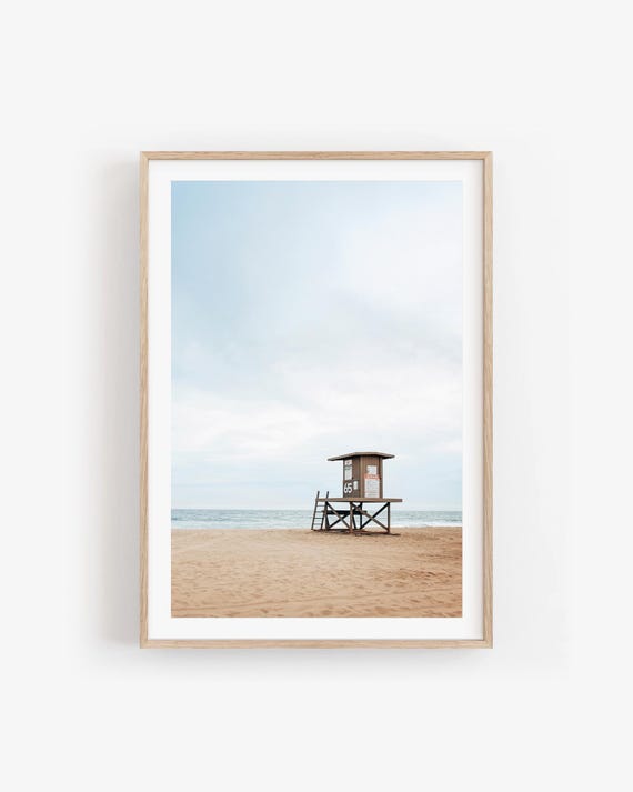 Newport Beach Lifeguard Tower Print - Framed or Unframed Coastal California Photography