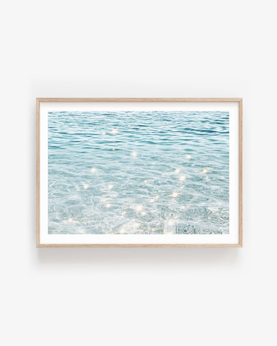 Coastal Sparkle Fine Art Print, Crystal Clear Ocean Photography, Framed or Unframed