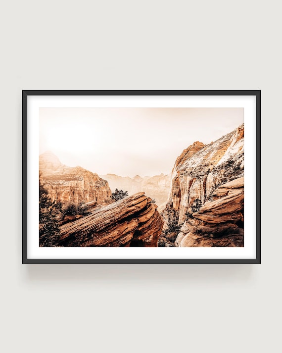 Zion National Park Wall Art Print - Canyon Rock Formation Fine Art Photography