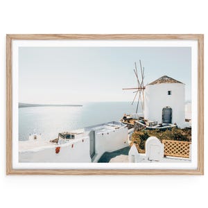 Greece Wall Art, Santorini Framed or Unframed Photography, Coastal Neutral Fine Art Print