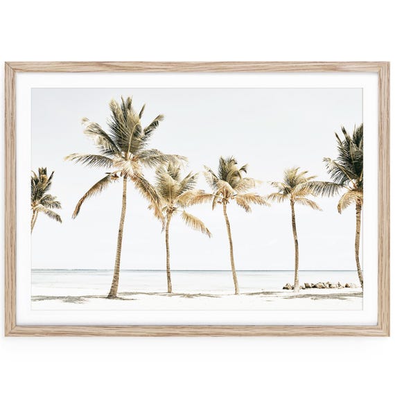 Tropical Palm Tree Beach Print, Coastal Photography, Framed or Unframed
