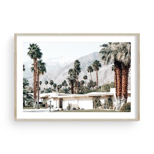 Palm Springs Haus Fine Art Print, Mid Century moderne Architektur großer gerahmter Druck, Palmen Wandkunst in Kalifornien