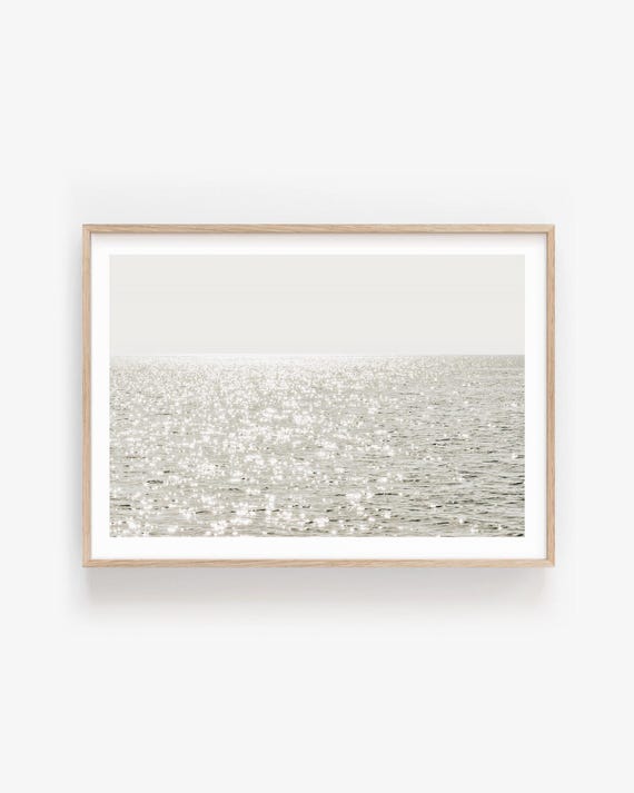 Sparkling Ocean Photo Print: Minimalist Coastal Fine Art