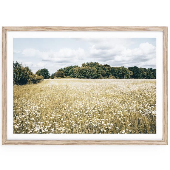 Fine Art Wildflower Meadow Print: Western Cottagecore Landscape, Framed or Unframed Large Horizontal Art