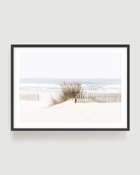 Coastal Sand Dunes Print, Minimalist Beach Wall Art, Framed or Unframed Seaside Photography