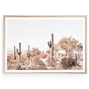 Fotografia artistica del deserto di cactus dell'Arizona, decorazioni per la casa in stile boho-style del sud-ovest, decorazioni murali con cactus