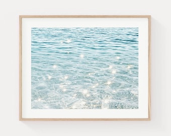 Coastal Sparkle Fine Art Print, Crystal Clear Ocean Photography, Framed or Unframed