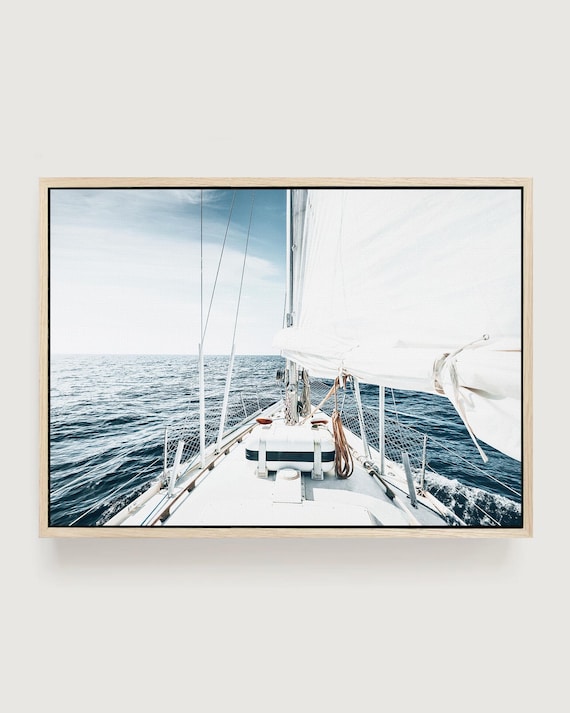 Sailing Yacht Canvas Print - Large Framed Wall Art, Modern Nautical Photography Print