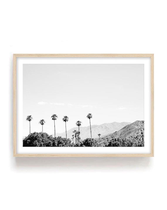 Palm Springs Mountains Wall Art: Black and White California Photography Print