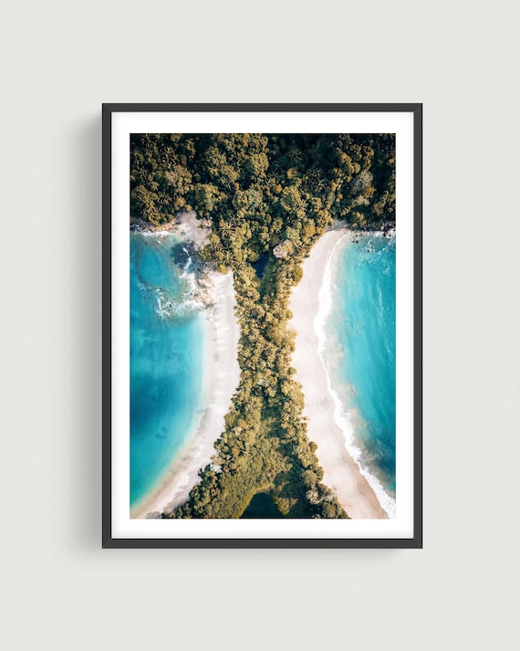 Beach Wall Art – Aerial Coastal Print, Tropical Costa Rica Photography