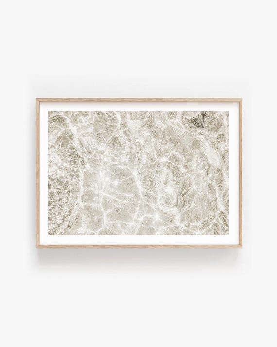 Neutral Coastal Wall Art Print: Abstract Ocean Texture for Calm Minimal Decor