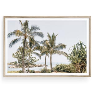 Hawaii Strand Palmen Druck - Palmen Fotografie Große Kunst Wanddekoration, Küsten Sommer gerahmte Wandkunst