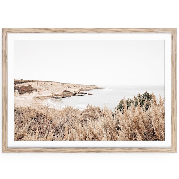 Beige Coastal Beach Photography: Montaña de Oro Landscape Art
