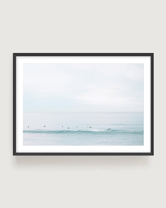 Minimalist Surf Photography Print: Soft Blue Ocean Seascape