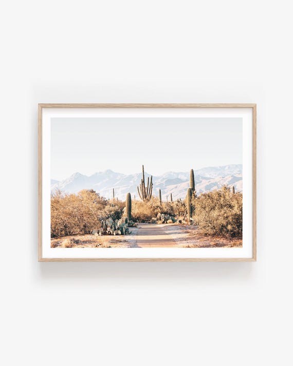 Boho Saguaro Cactus Print: Arizona Desert Landscape Photography